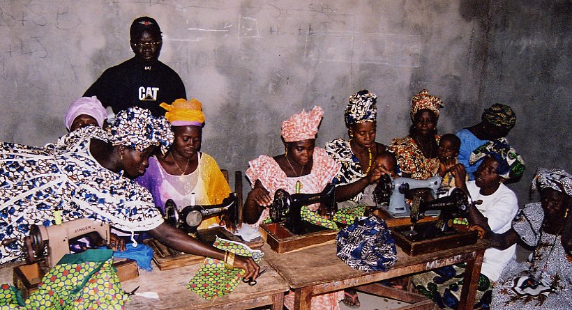 The Ladies at work  in the sewing shop